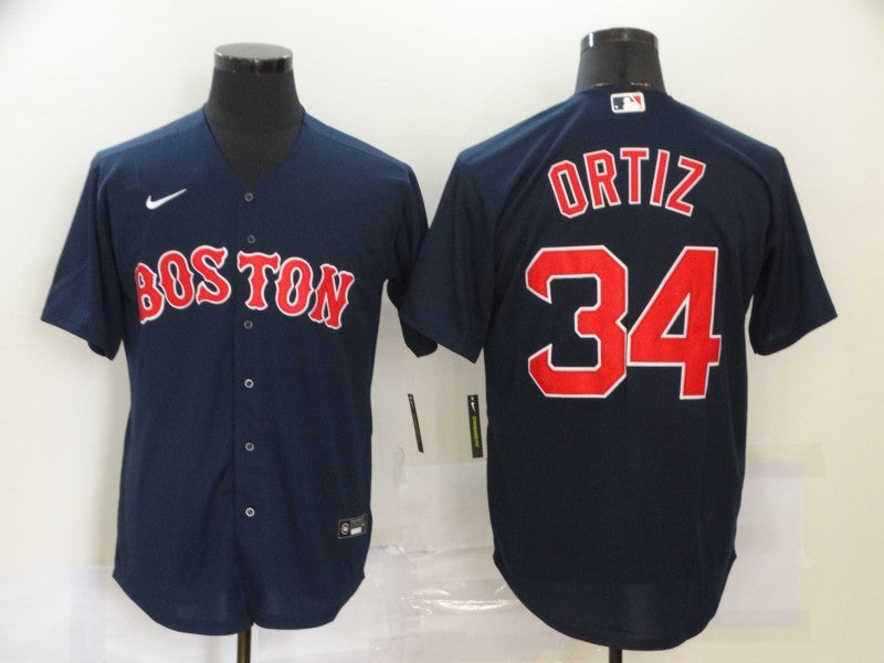 Men's Boston Red Sox David Ortiz #34 Navy Baseball Jersey